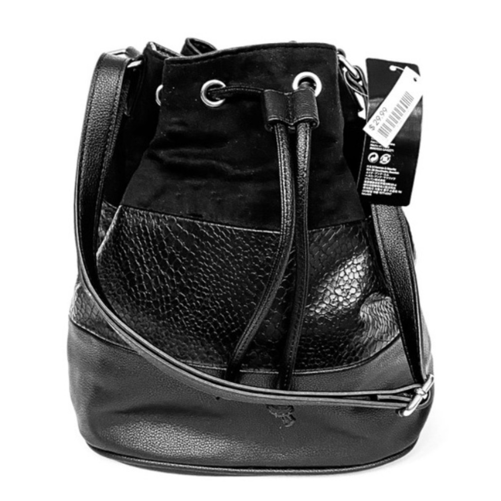 H&M Faux Leather Suede Drawstring Bag; NWT